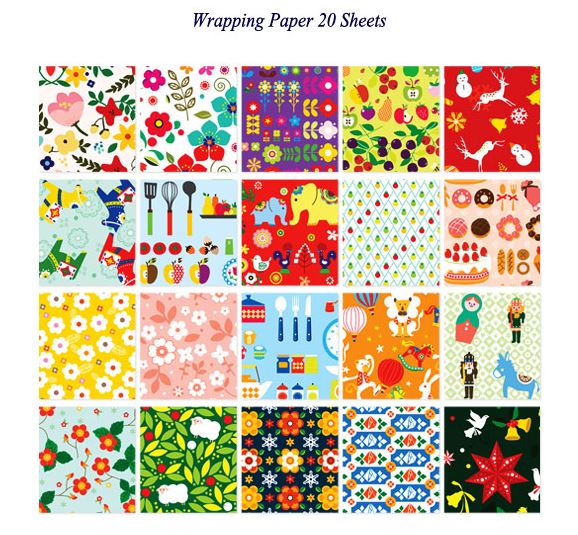 Scandinavian & Nordic Style Wrapping Paper Book (20 Designs Set) on Luulla